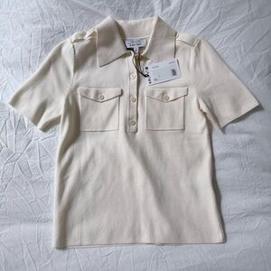 & Other Stories Polo Knit Top XS NWT Ivory Cream